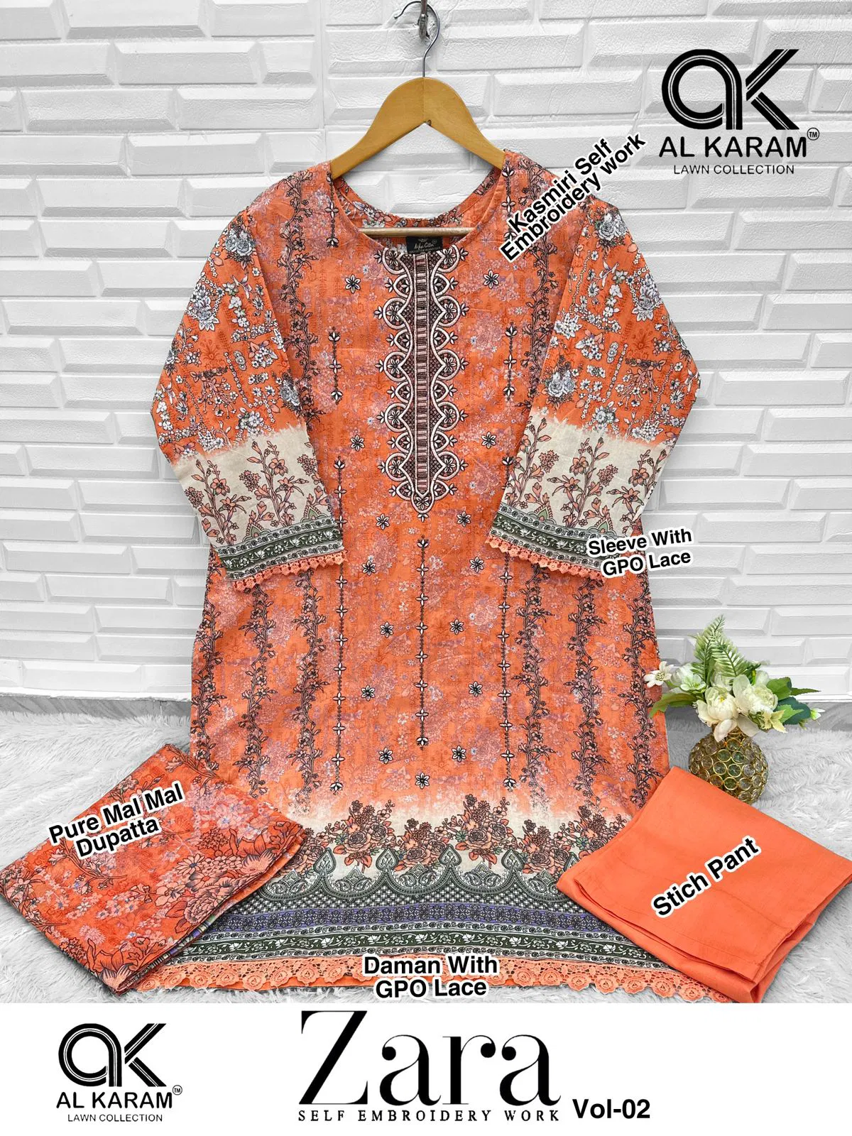 Zara Vol 2 By Al Karam Lawn Cotton Printed Wholesale Readymade Suits In India